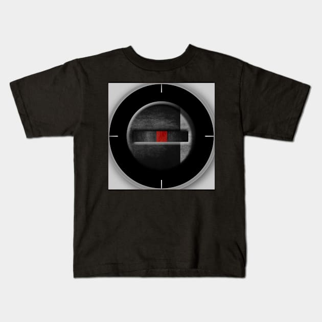 Futuristic Red Cube Art Kids T-Shirt by piksimp